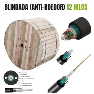 Carrete de cable blindado anti-roedor 12 hilos.