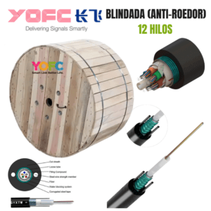 Cable blindado 12 hilos anti-roedor en carrete.
