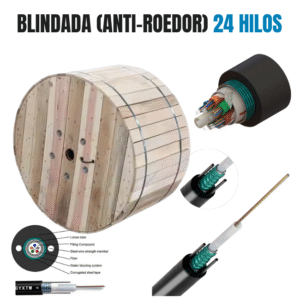 Cable blindado anti-roedor 24 hilos en carrete.