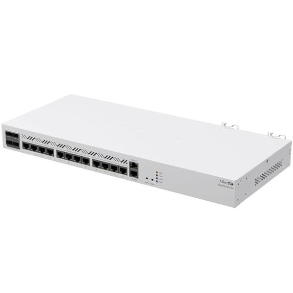 Router de red blanco con varios puertos.