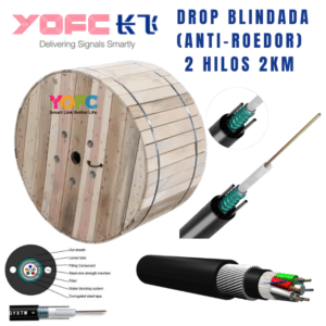 Carrete de cable drop blindada anti-roedor 2 hilos