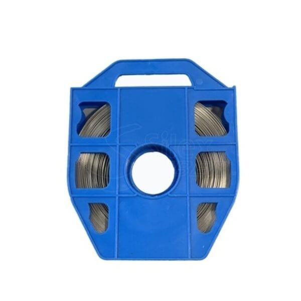 Carrete de soldadura azul en estuche plástico