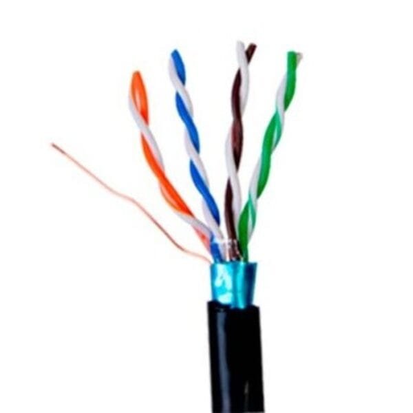 Cable Ethernet con pares trenzados de colores.