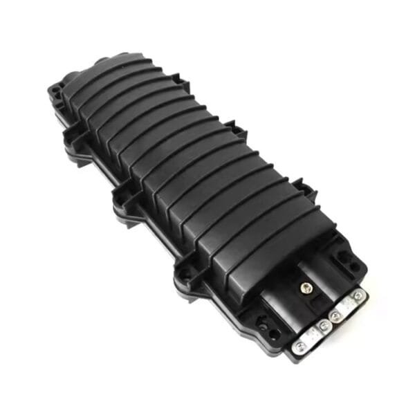 Caja negra de empalme para cables de fibra óptica.