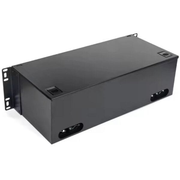 Caja negra para instalación en rack de servidores.