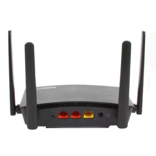 Router inalámbrico con dos antenas visibles